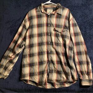 Eddie Bauer Multicolor Plaid Button Down Flannel Shirt